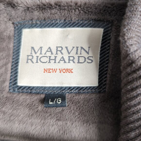Vintage Marvin Richards Brown Full Zip Sweater Sherpa Lining Heavyweight, Large - Picture 4 of 7